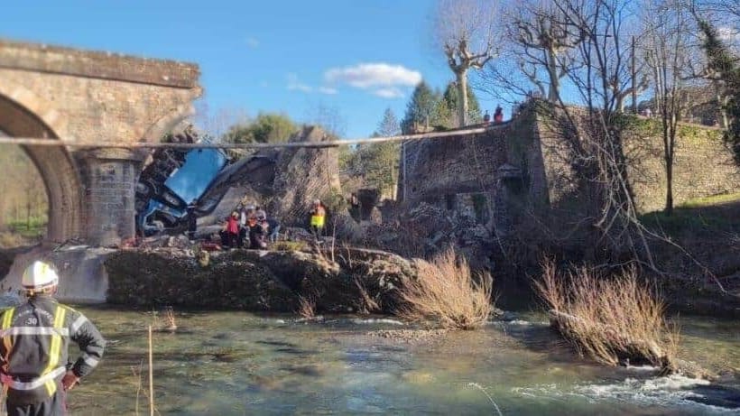 Gard : les images impressionnantes de l’effondrement d’un pont en Cévennes