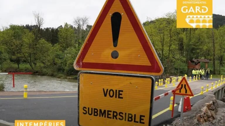 Gard : sept routes fermées en raison des intempéries