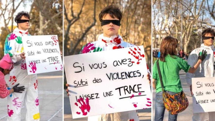 Montpellier : « Si vous avez subi des violences, laissez une trace », des empreintes qui brisent le silence