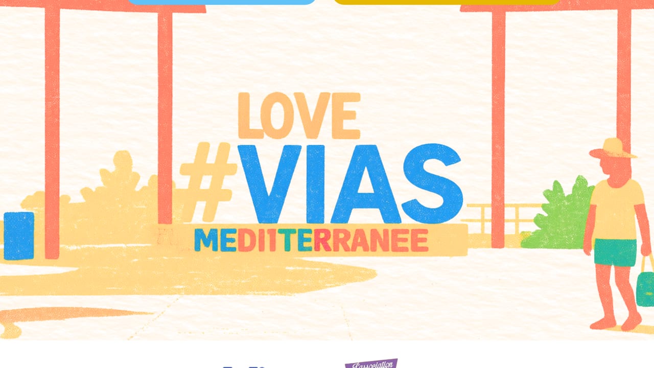 Visuel promotionnel grande braderie Vias plage, août 2026