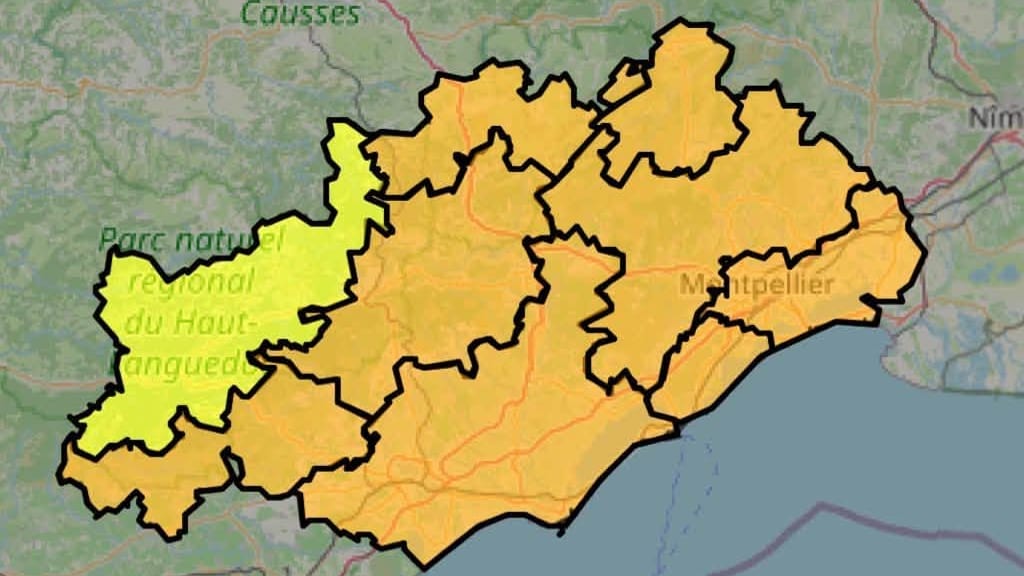 Préfète de l'Hérault - huit secteurs placés en vigilance orange ce samedi 5 septembre