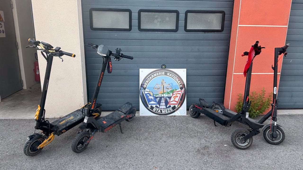 Gendarmerie de l'Hérault / Quatre trottinettes ont été saisies
