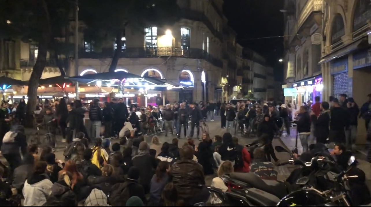 Ongoing Youth Protest Against Pension Reform in Montpellier