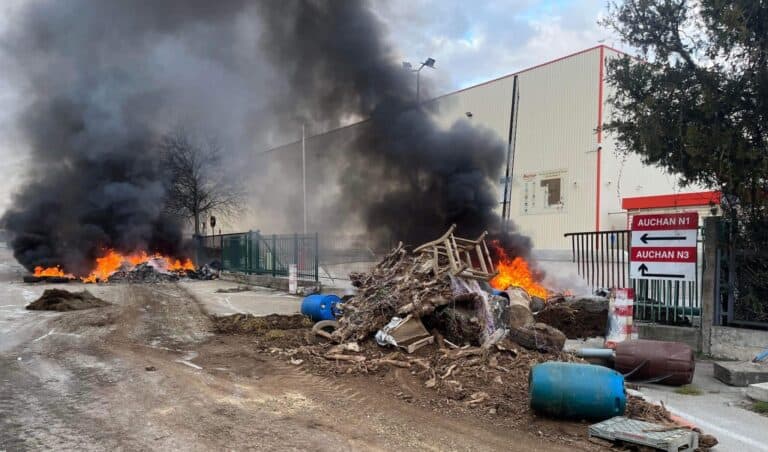 Action des agriculteurs gardois ce lundi