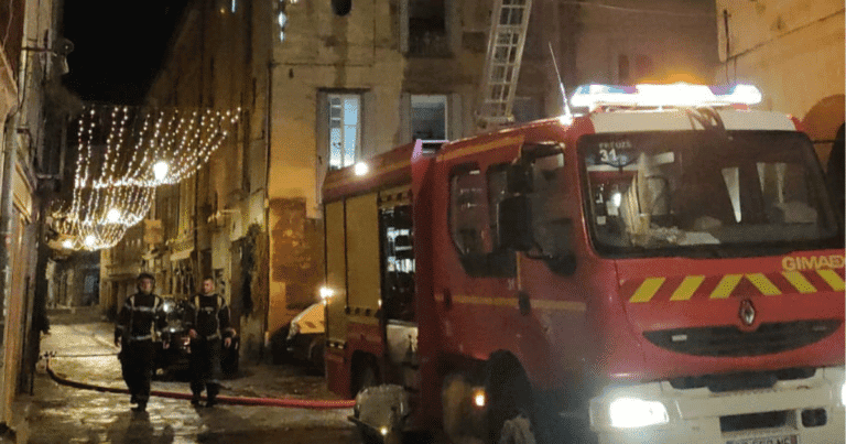 Incendie d'un logement dans le centre-ville d'Uzès - SDIS 30