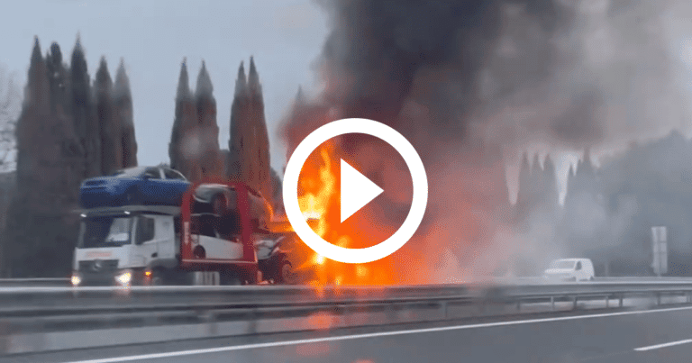 feu de poids lourd autoroute A9