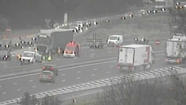Accident sur l'A9 à Gallargues-le-Montueux