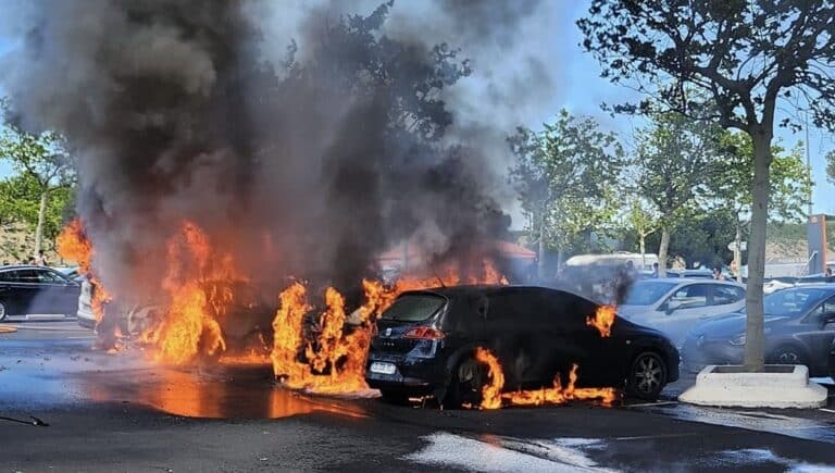 Feu à Perpignan - Photo de Jean Viti