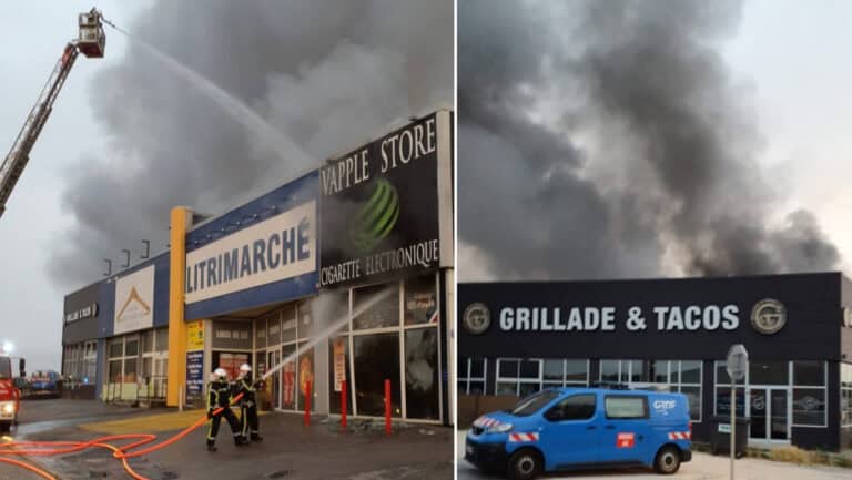 Images : SDIS 30 - Feu à Alès dans le Gard