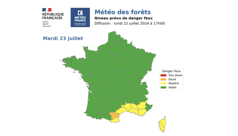 Carte incendie -Météo des forêts - Météo France