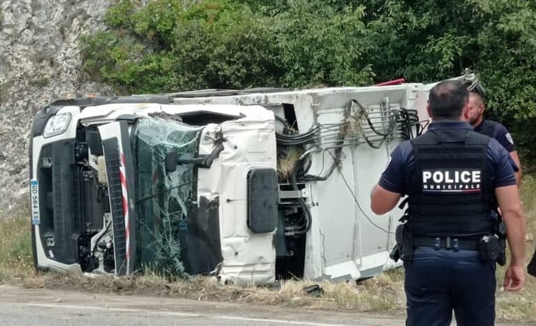 Accident aux Angles dans le Gard , photo DR