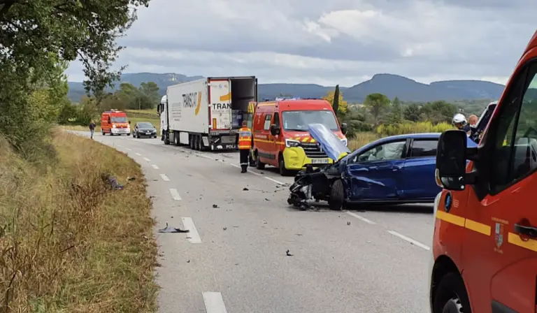 Accident à Rousson dans le Gard - photo SDIS 30