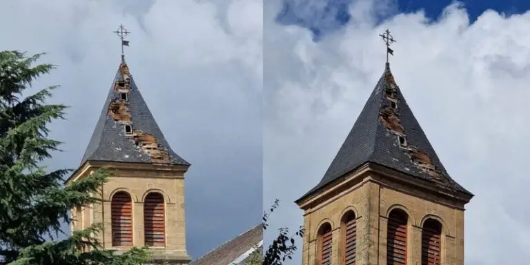 La foudre s'abat sur l'église de Saint-Georges-de-Luzençon - PHOTO : Stéphanie Clavel