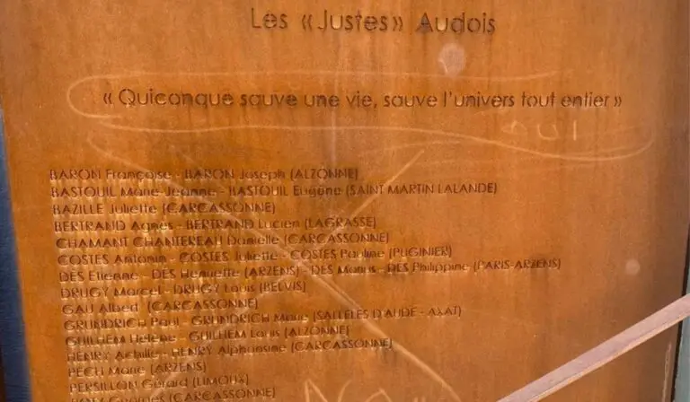 Plaque des Justes Audois - photo d'illustration infOccitanie