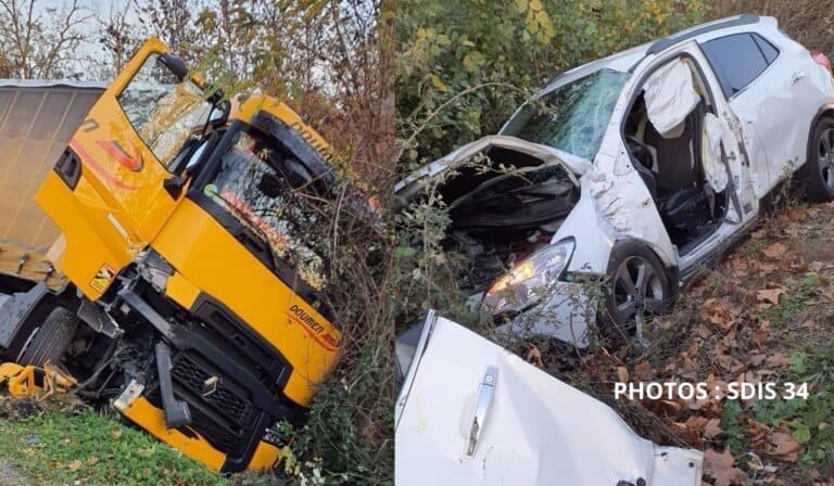 Accident de la route à Béziers - Photos SDIS 34